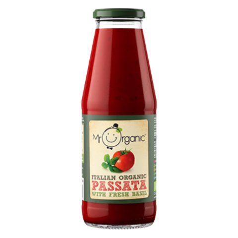 MR ORGANIC Italian Organic Passata With Fresh Basil 690g
