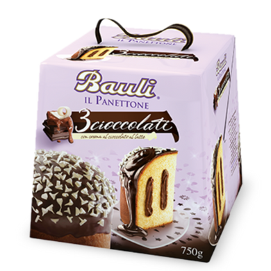 BAULI Panettone 3 Cioccolati 750g