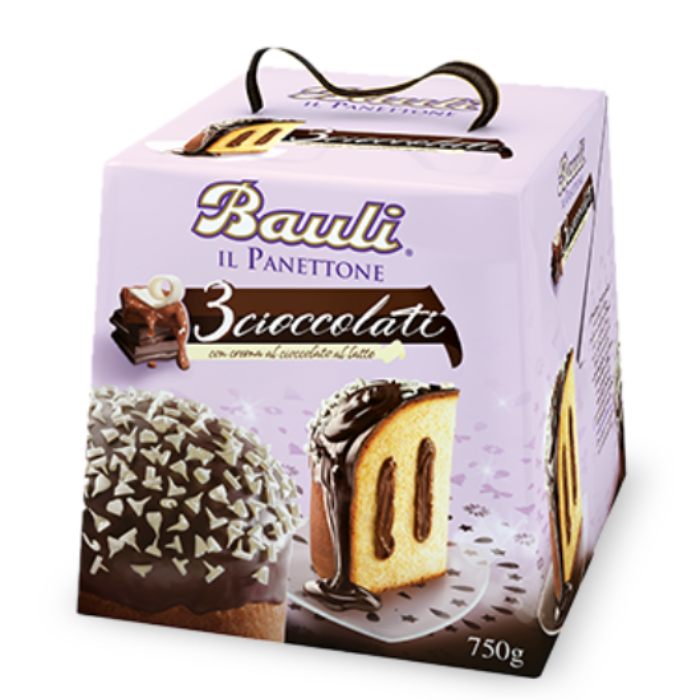 BAULI Panettone 3 Cioccolati 750g