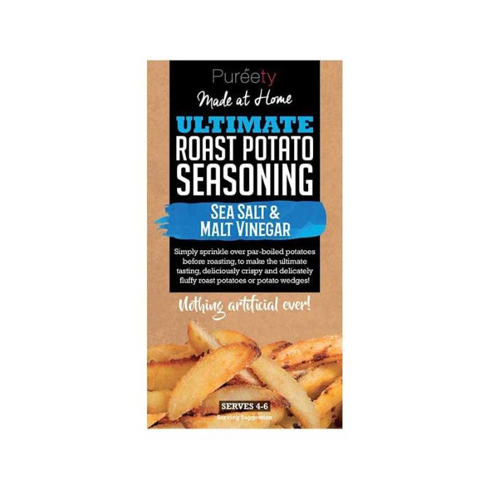 PUREETY Sea Salt and Malt Vinegar Potato Wedge Seasoning 40g