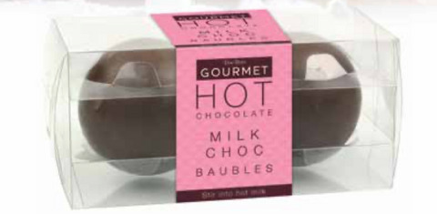 BON BON'S GOURMET Milk Hot Chocolate Baubles Filled with Marshmallow 100g