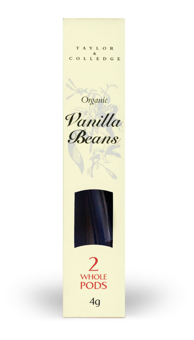 TAYLOR & COLLEDGE Organic Vanilla Beans 2 whole pods 4g