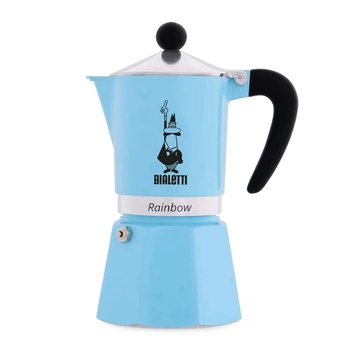 BIALETTI Light Blue Rainbow Aluminium Stovetop Coffee Maker