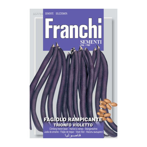 FRANCHI SEEDS Climbing French Bean Trionfo/Cosse Violetto