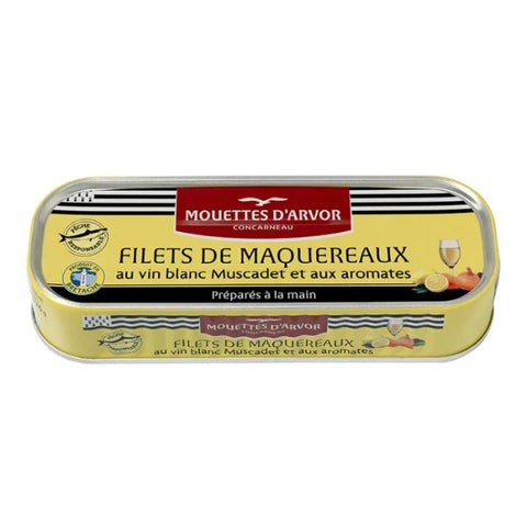 MOUETTES D'ARVOR Mackerel Fillets in a Fresh Cream and Mustard Sauce 176g