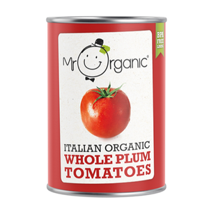 MR ORGANIC Italian Organic Whole Plum Tomatoes 400gr