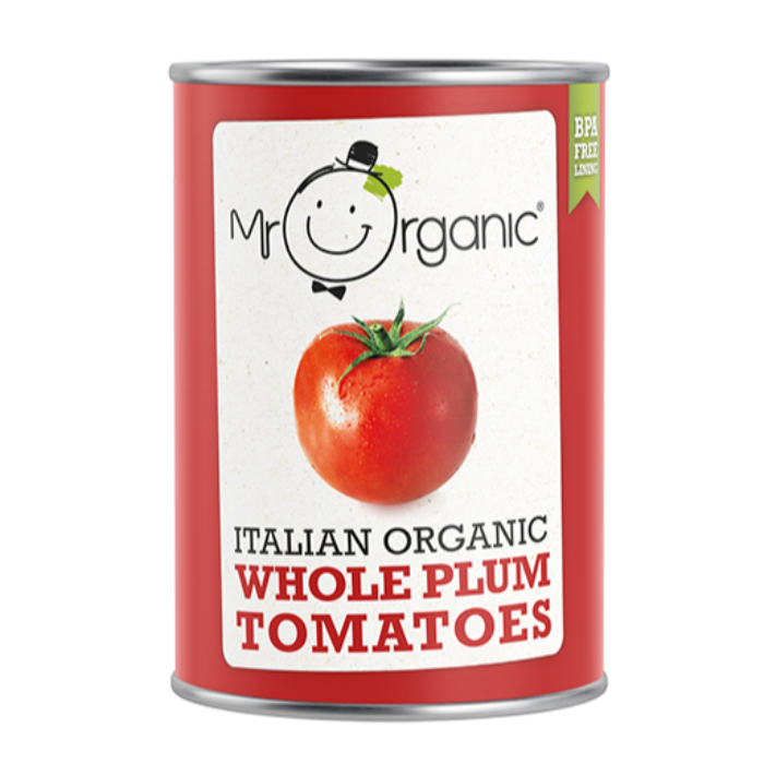 MR ORGANIC Italian Organic Whole Plum Tomatoes 400gr